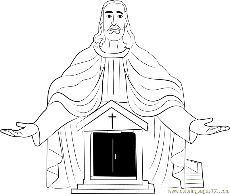 A catholic church coloring page for kids