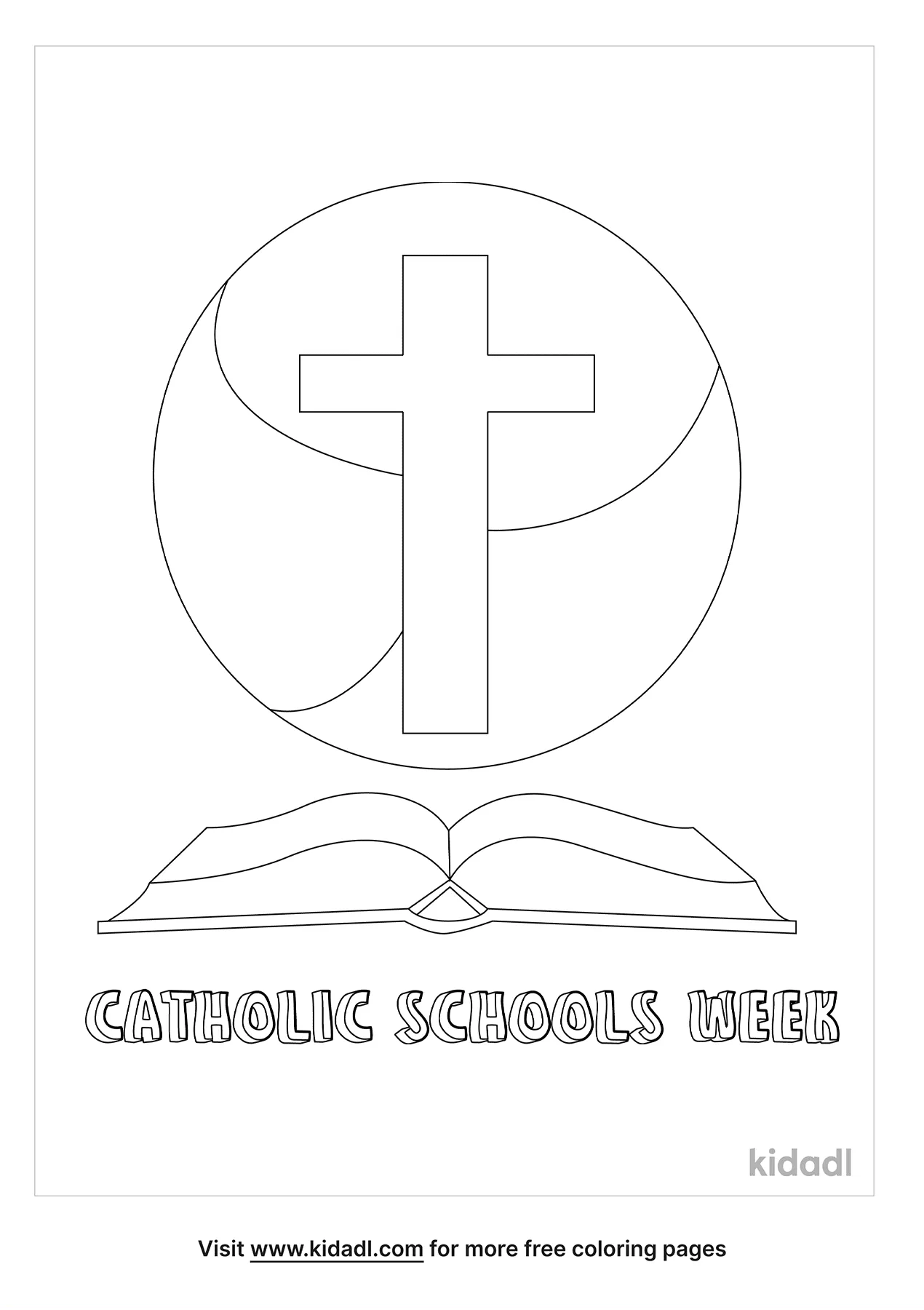 Free catholic schools week logo coloring page coloring page printables