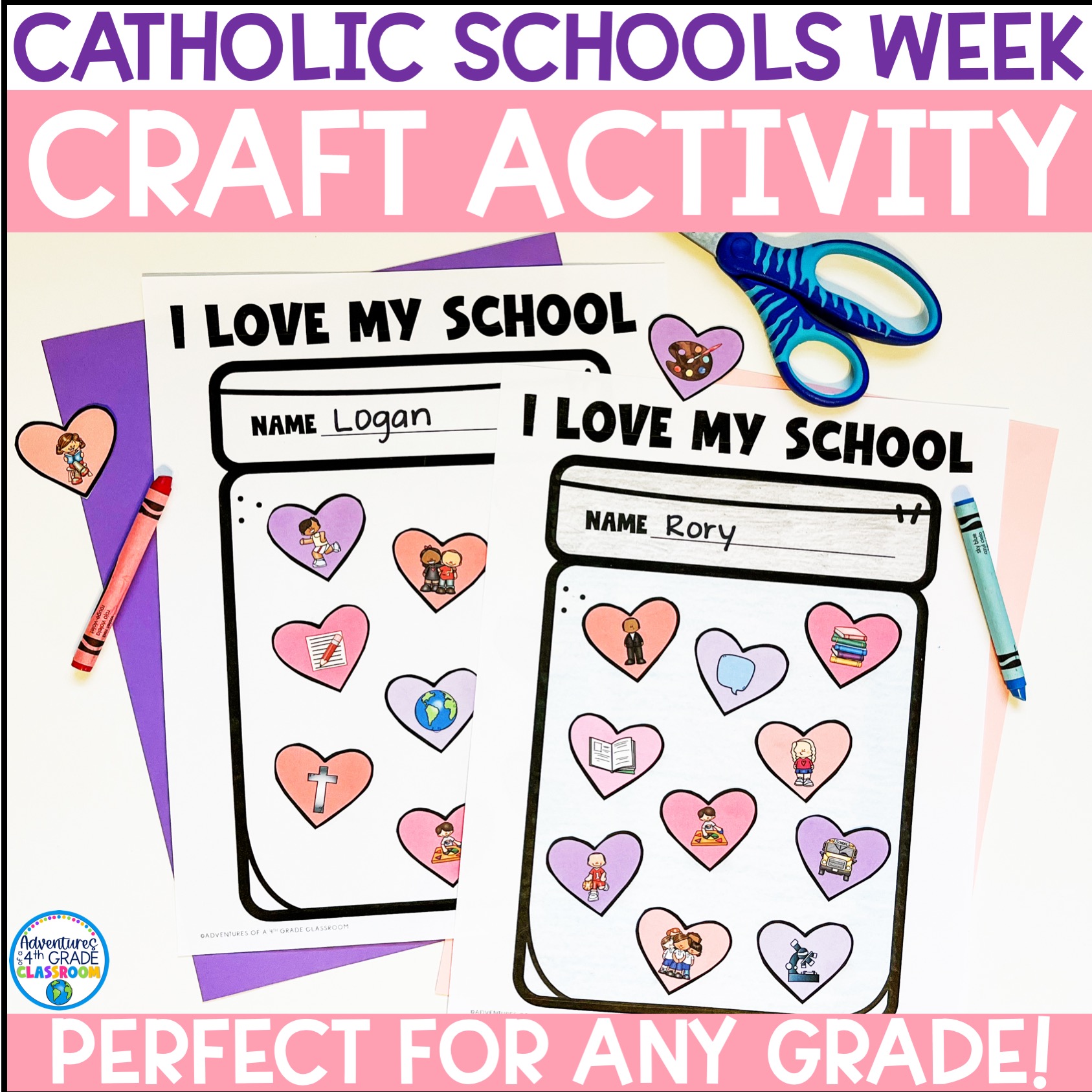 Catholic schools week craft heart jar activity