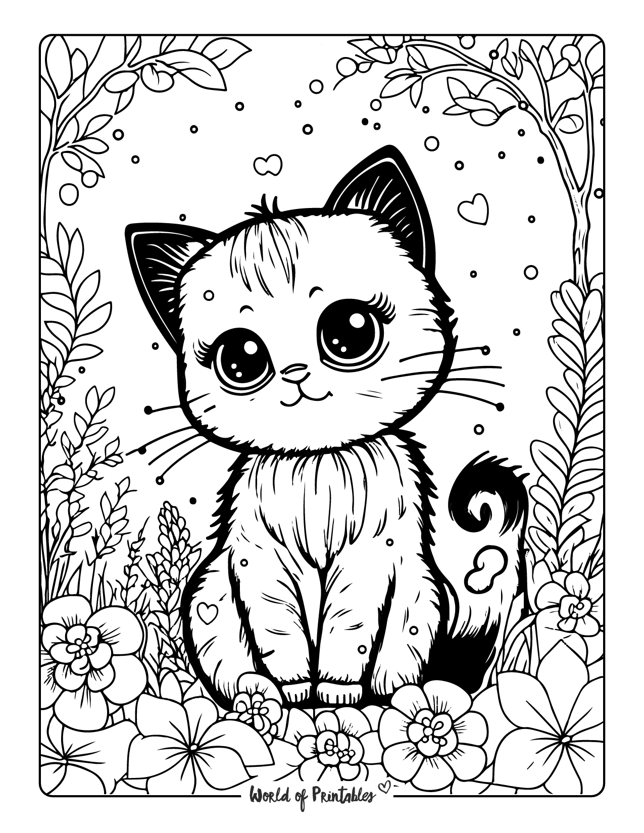 Cat coloring pages for kids adults