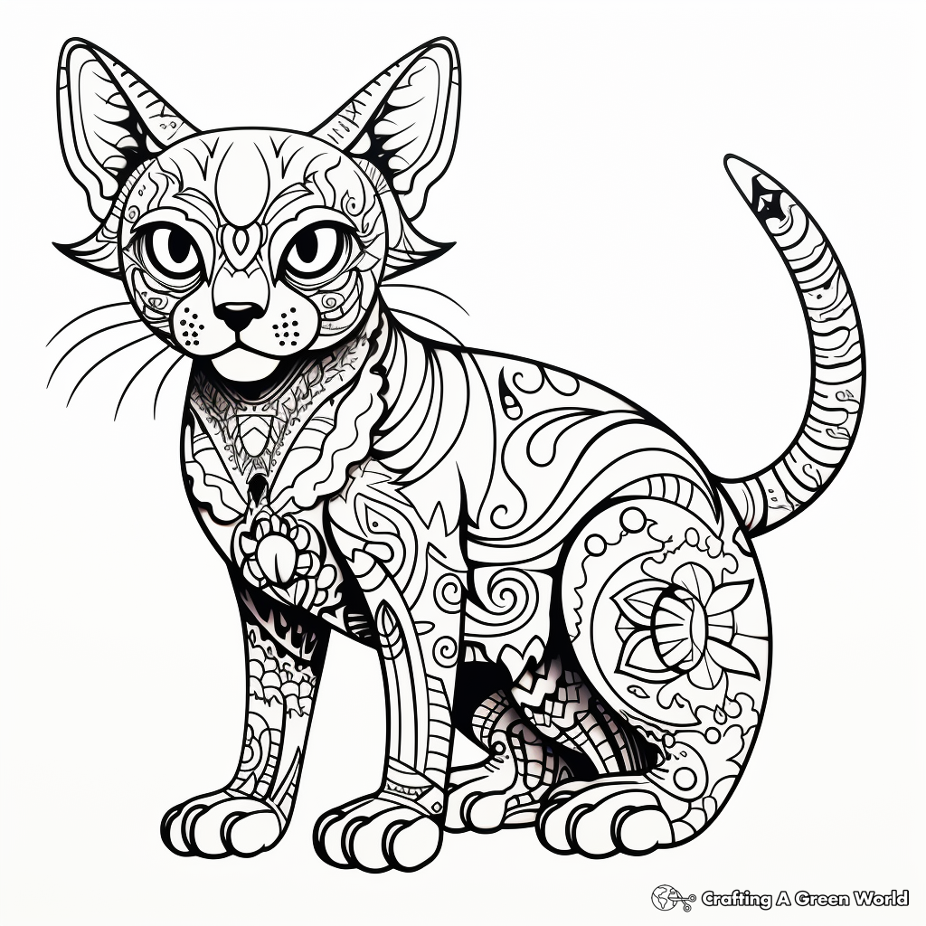 Sphynx cat coloring pages