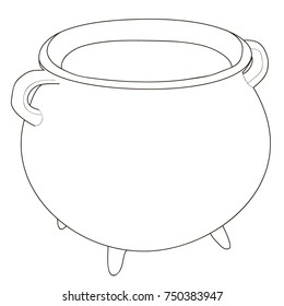 Boiler steam cauldron coloring page black vector de stock libre de regalãas