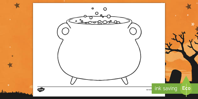 Cauldron pictures to colour primary resources ks eyfs