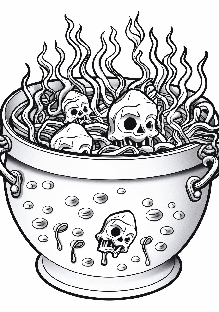 Halloween cauldron a pot full