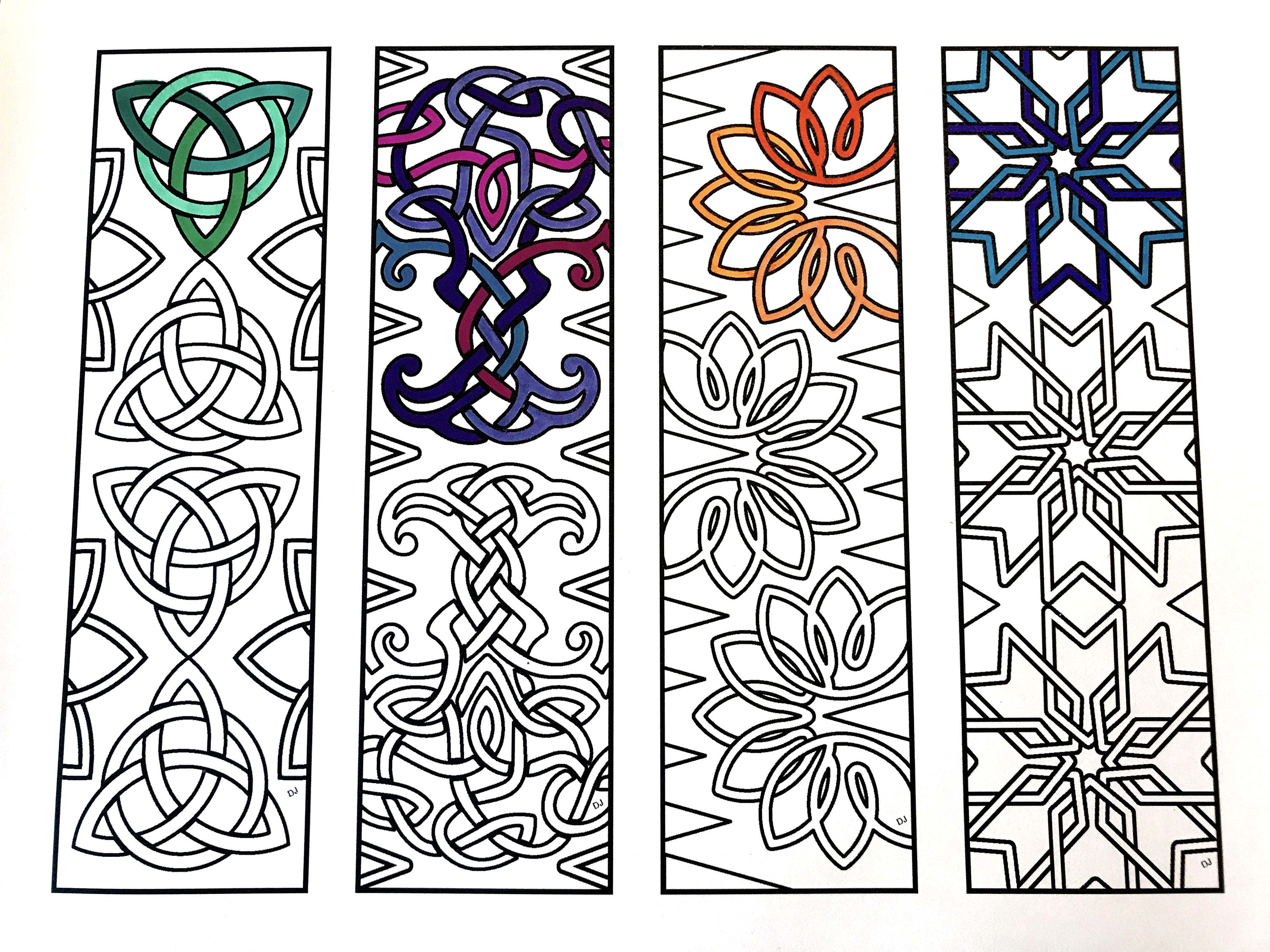 Celtic knot bookmarks â pdf zentangle coloring page â scribble stitch