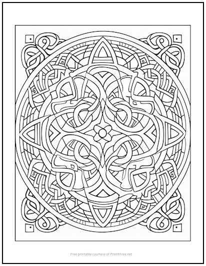 Celtic mandala coloring page print it free