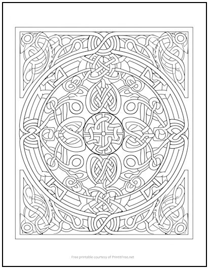 Celtic framed coloring page print it free