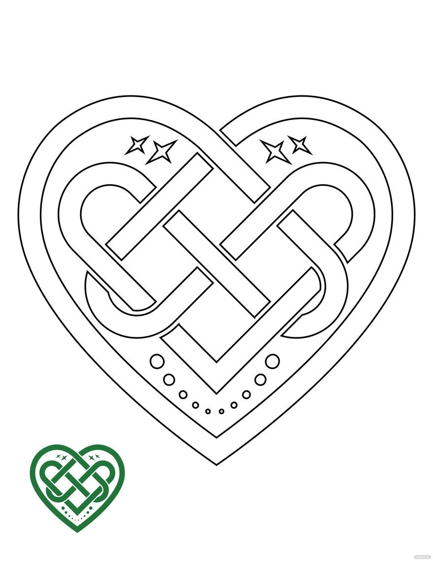 Free celtic heart coloring page