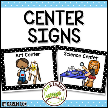 Center signs for preschool pre