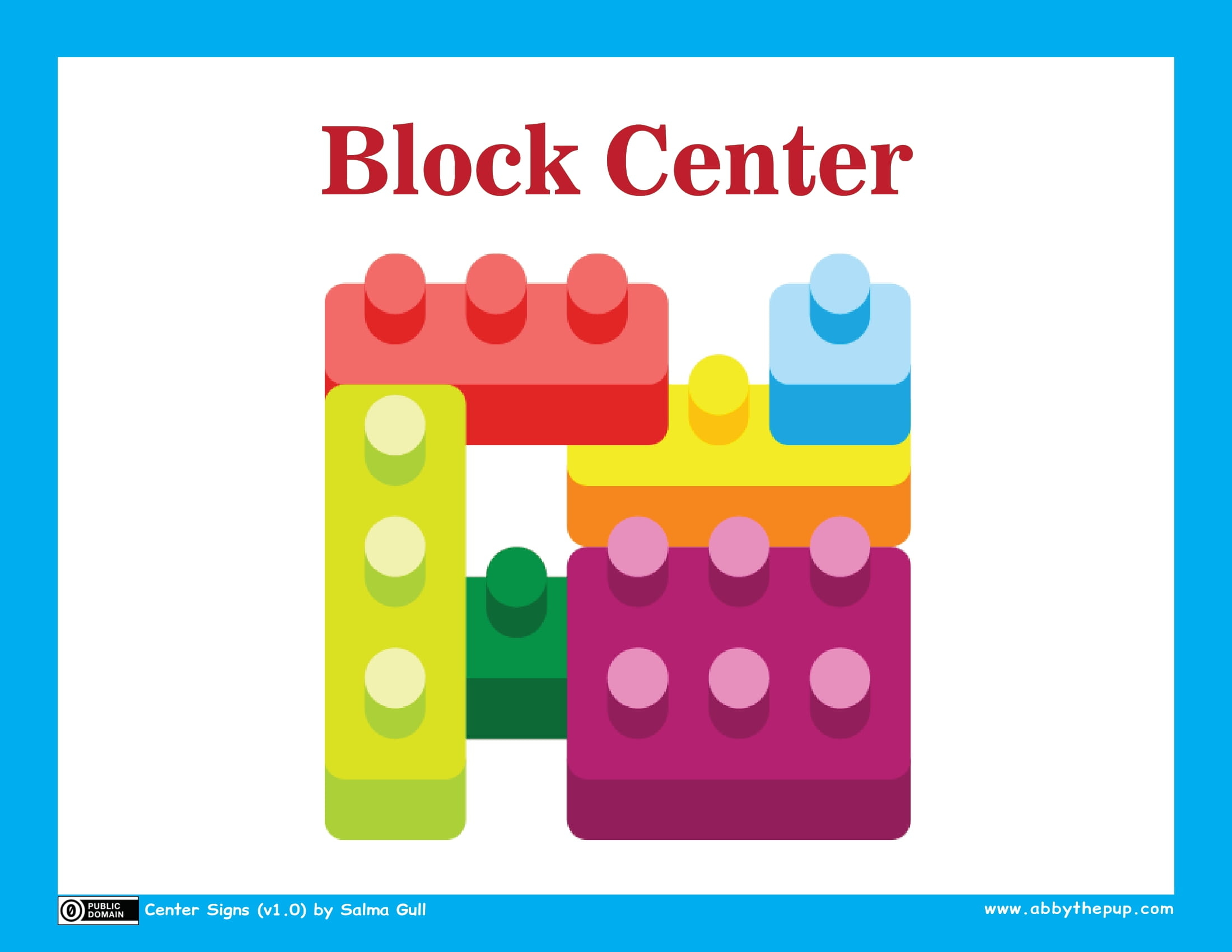 Block center sign free printable papercraft templates