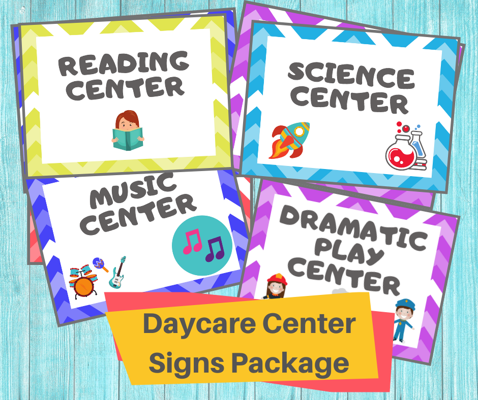 Daycare center signschildcare printable signs for preschool and toddler classrooms â daycare studio