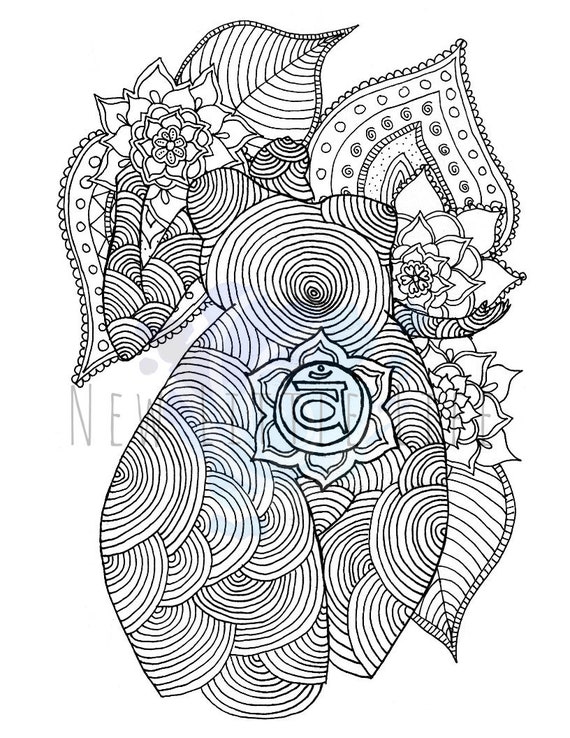 Sacral chakra coloring page digital download adult coloring chakra mandala coloring page chakra coloring page sacral chakra