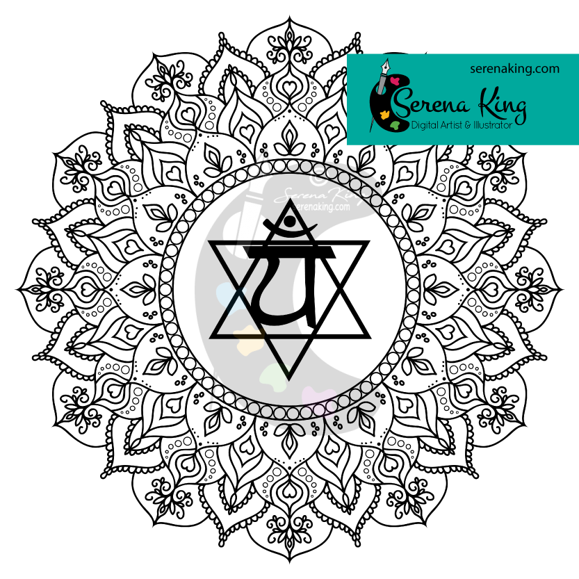 Heart mandala chakra coloring page â serena king