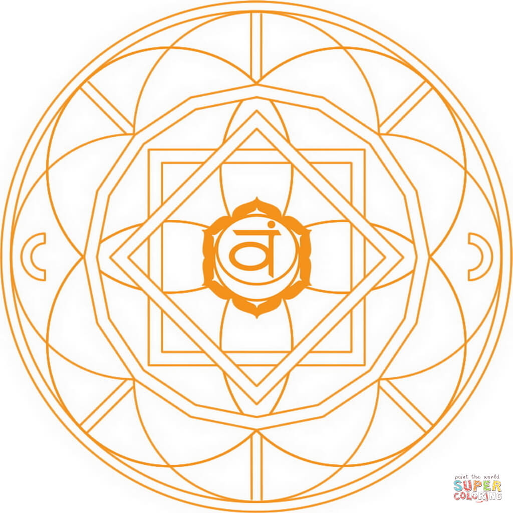 Svadhishthana chakra mandala coloring page free printable coloring pages