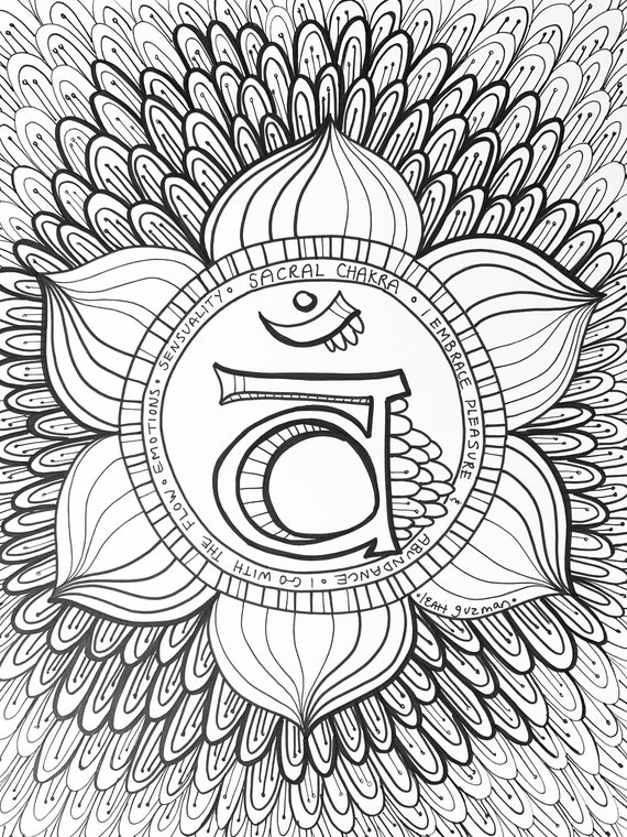 Sacral chakra coloring page