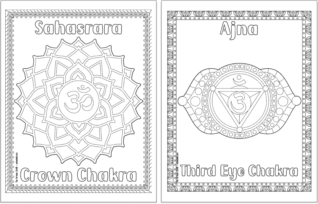 Free printable chakra coloring pages