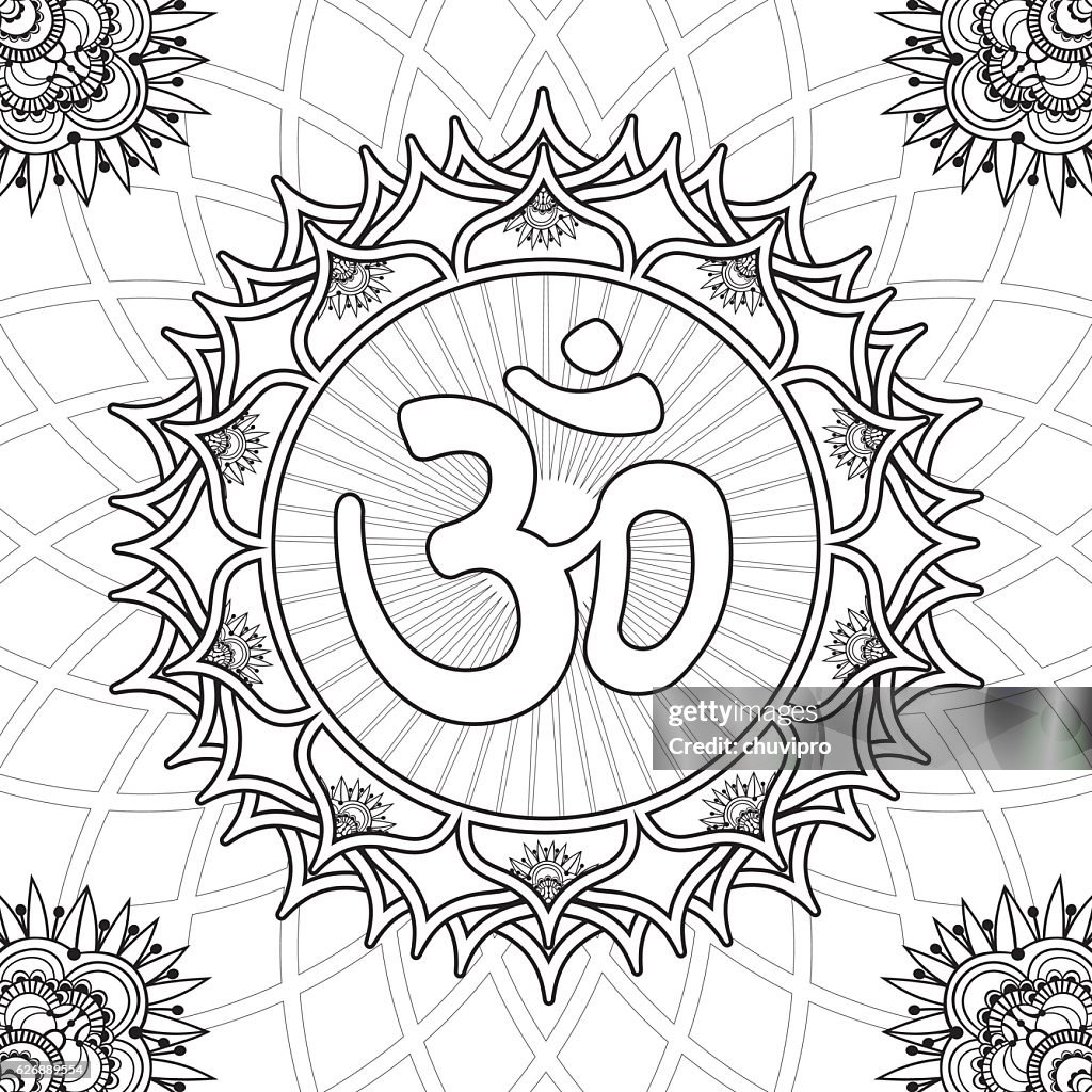 Coloring page chakra sahasrara high