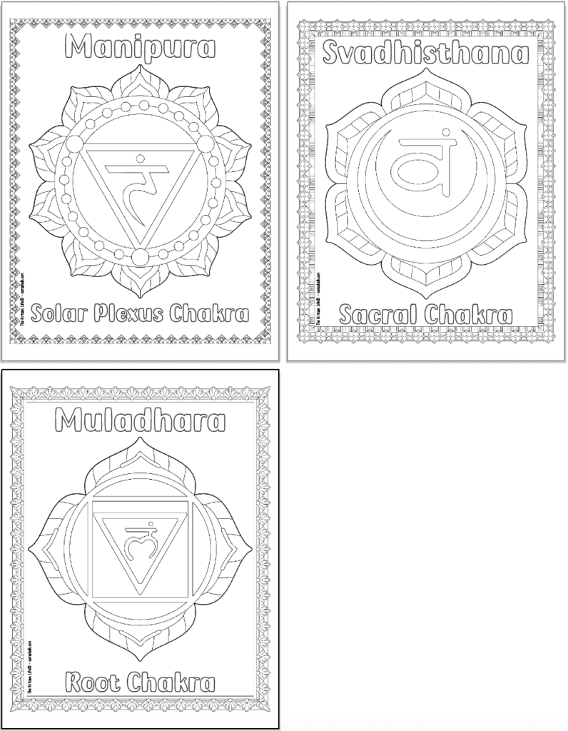 Free printable chakra coloring pages