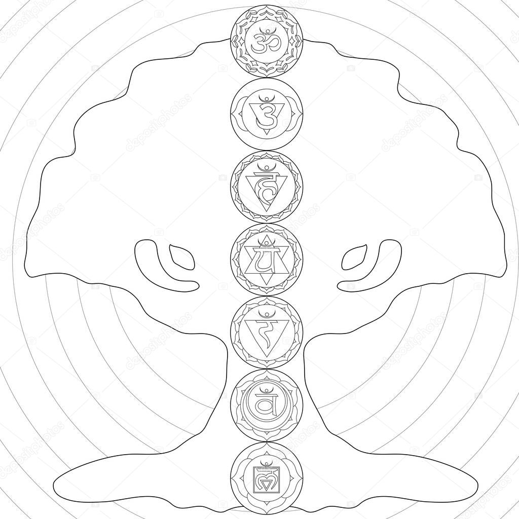 Tree of life chakra coloring page stock photo by smk