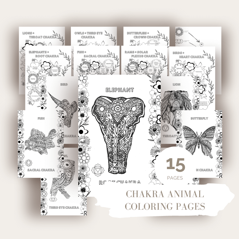 Chakra animal totem coloring pages â della reside