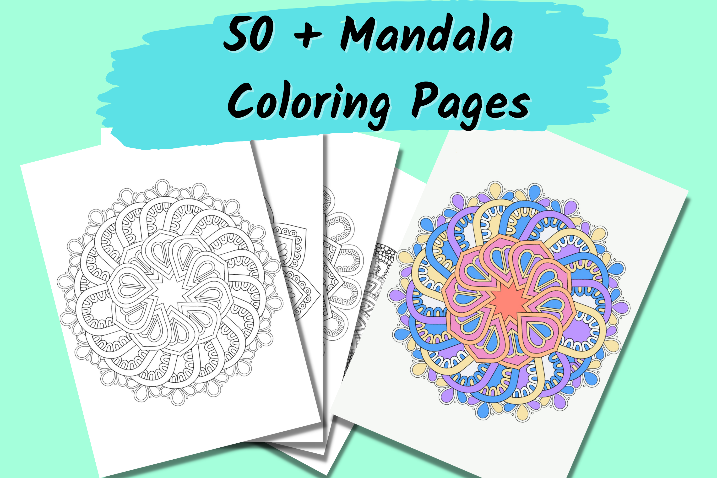 Mandala coloring pages printable mandala relaxation meditation stress relief adult coloring book geometric chakra coloring book