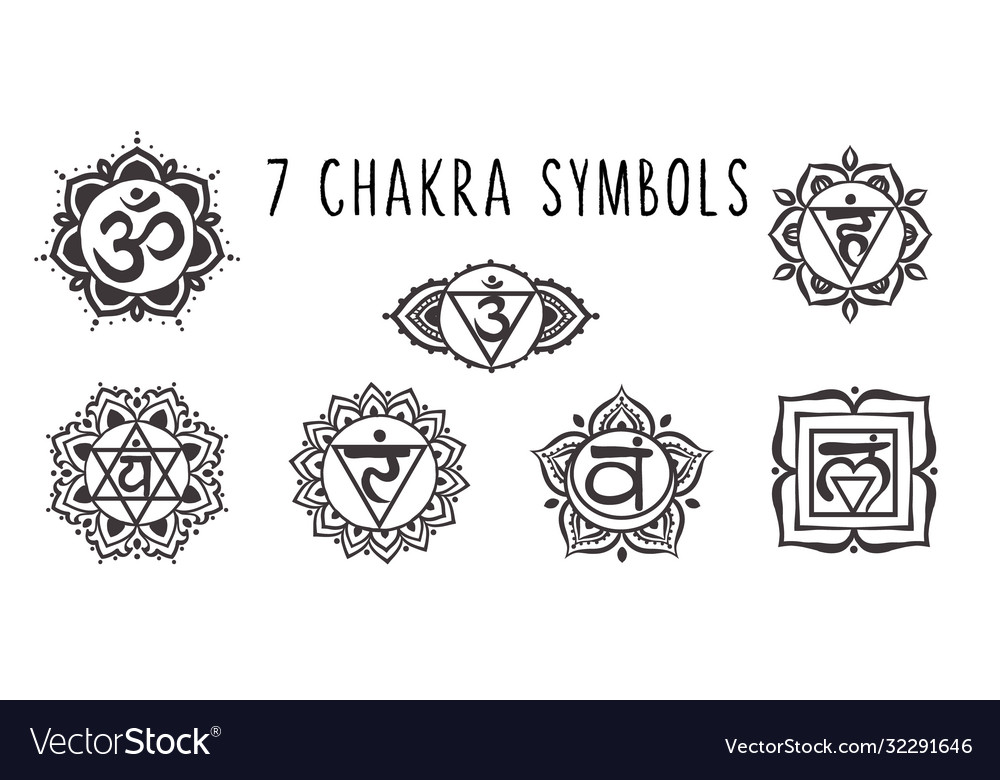 Chakras symbol coloring royalty free vector image