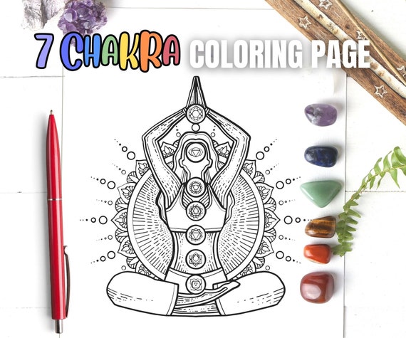 Chakara mandala yoga printable coloring page digital download download now