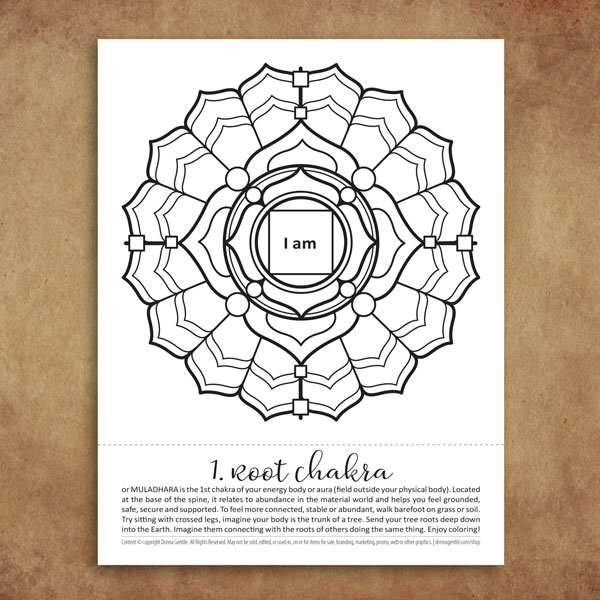 Set of chakra balancing coloring pages hi