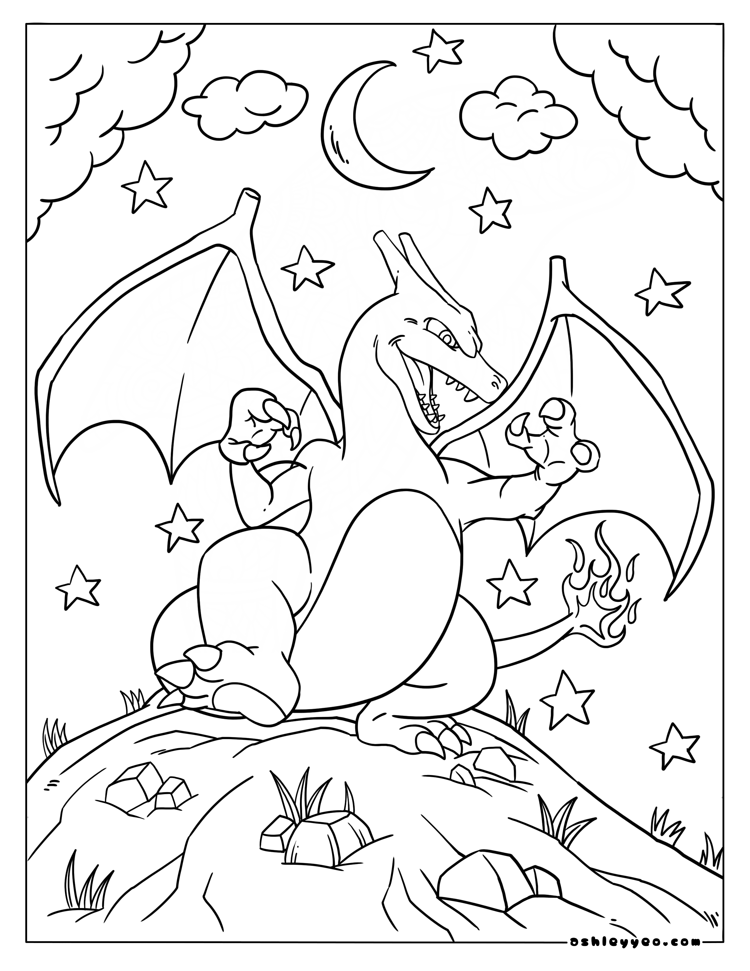 Free pokemon coloring pages charizard for kids