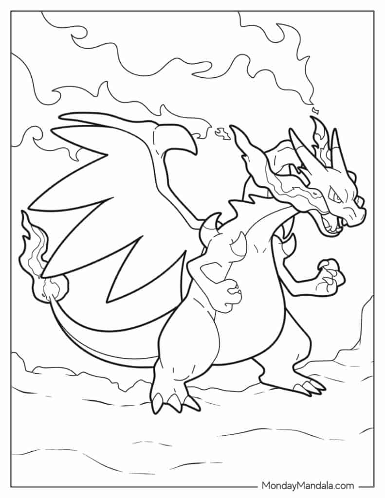 Charizard coloring pages free pdf printables