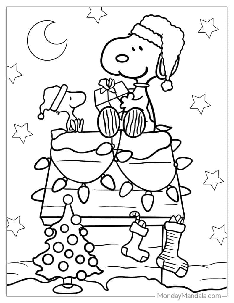 Peanuts snoopy coloring pages free pdf printables