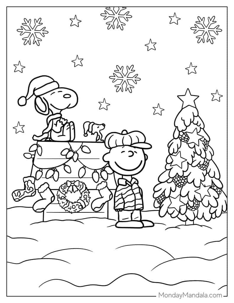 Peanuts snoopy coloring pages free pdf printables