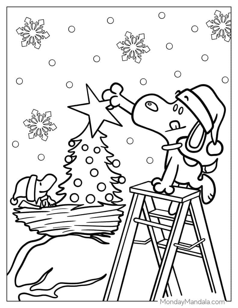 Peanuts snoopy coloring pages free pdf printables