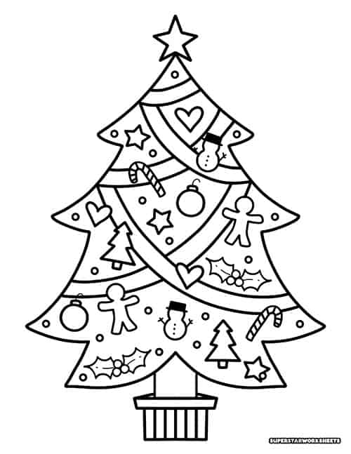 Christmas tree coloring pages