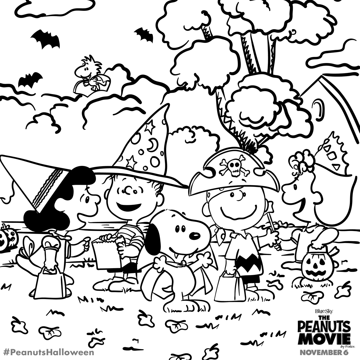 Make the gang even more colorful this halloween snoopy coloring pages halloween coloring book halloween coloring sheets