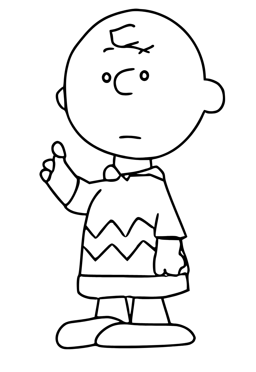Free printable charlie brown astonishment coloring page for adults and kids