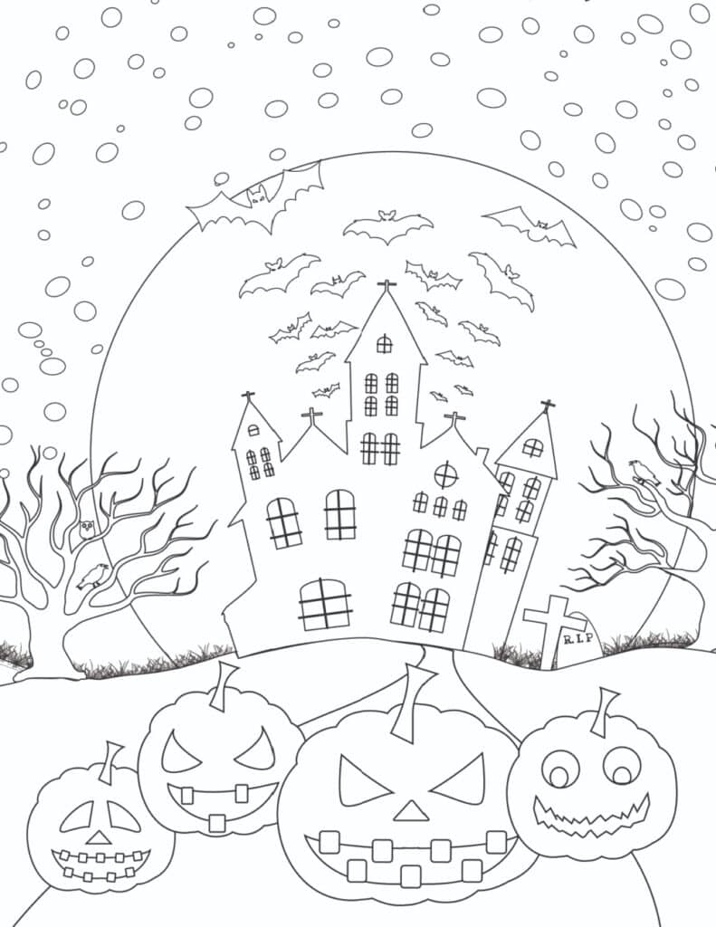 Halloween coloring pages for adults pdfs