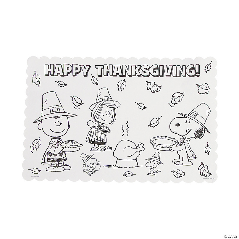 Peanutssupsup color your own thanksgiving placemats