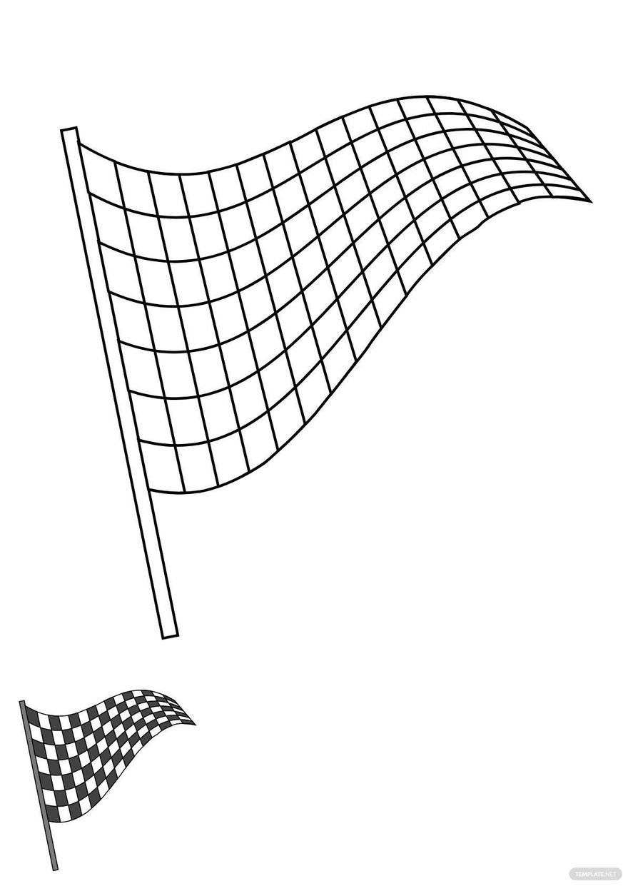 Free single checkered flag coloring page