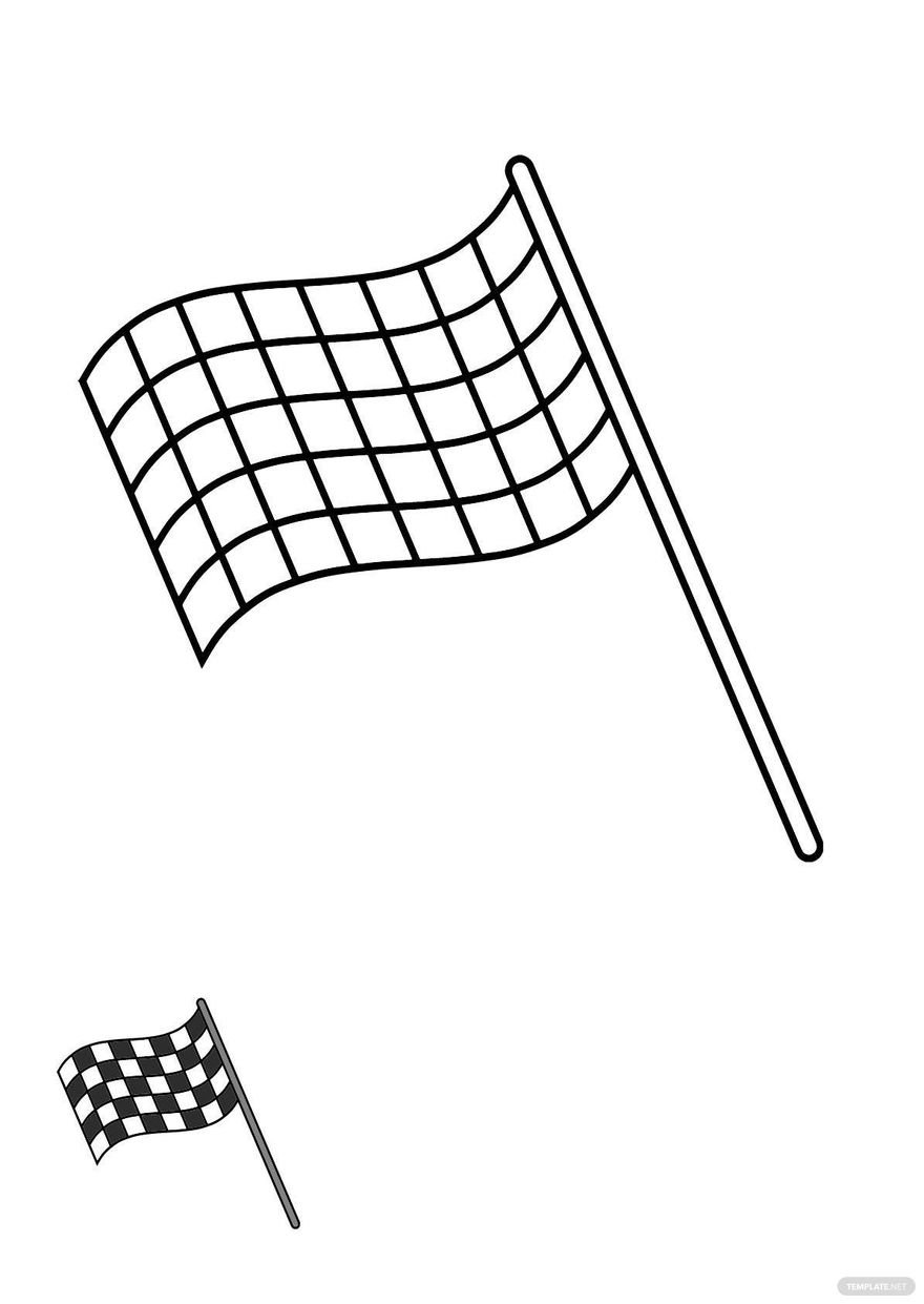 Free black checkered flag coloring page