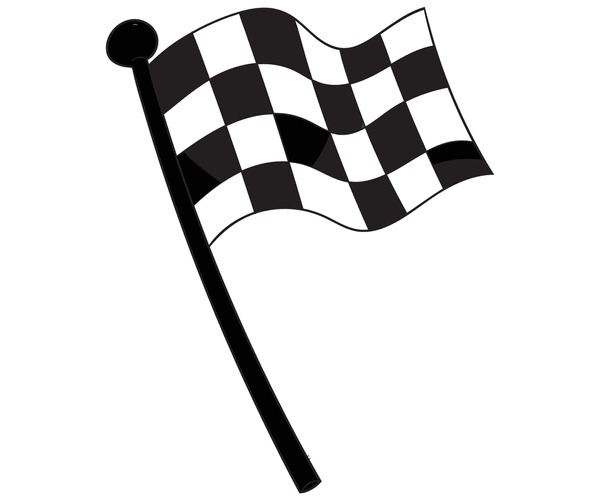 Thousand checkered flag outline royalty