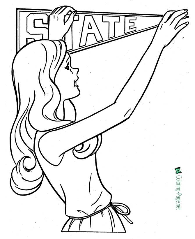 Cheerleader coloring pages