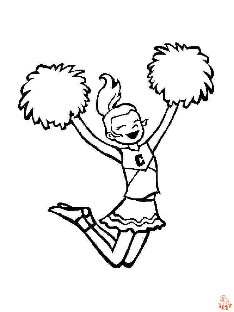 Printable cheerleader coloring pages free for kids and adults