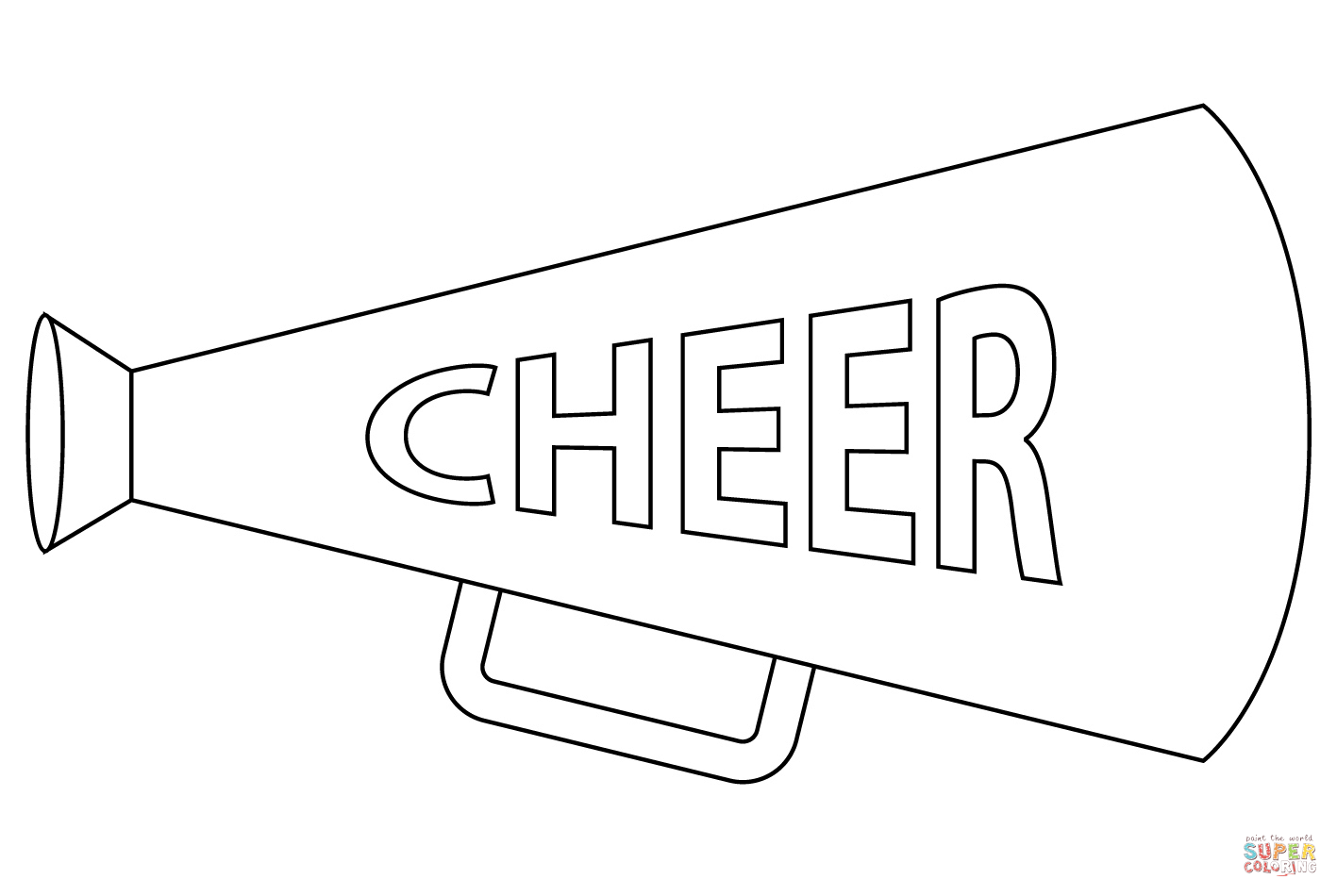 Cheer megaphone coloring page free printable coloring pages