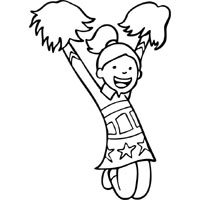 Spirited cheerleader coloring pages