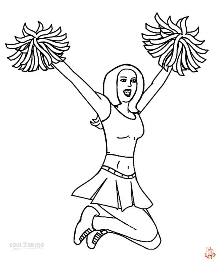 Printable cheerleader coloring pages free for kids and adults