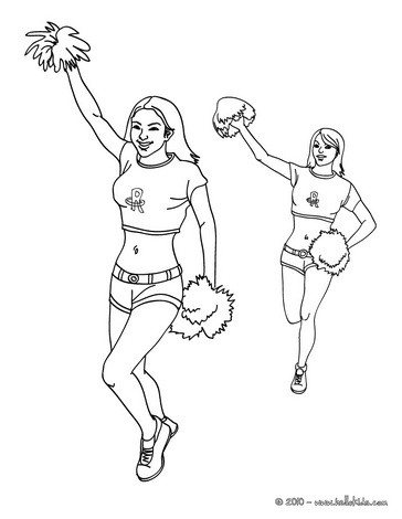 Basketball cheerleaders coloring pages