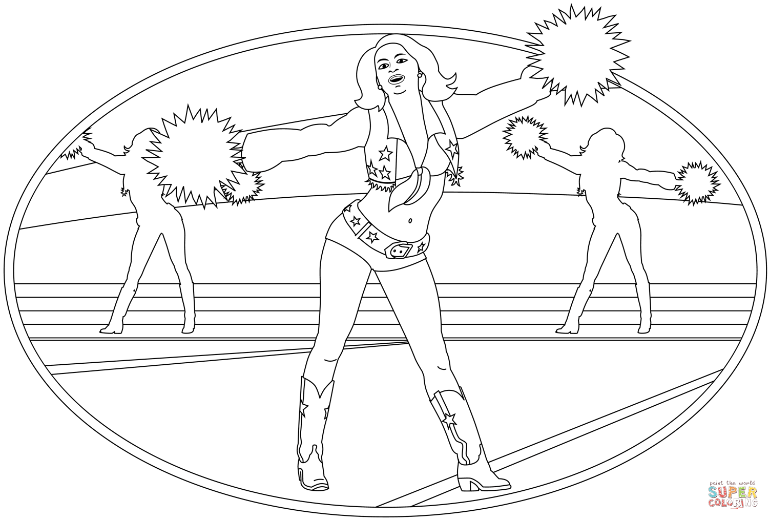 Cheerleader coloring page free printable coloring pages