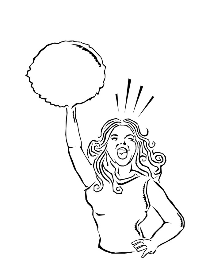 Free printable cheerleading coloring pages for kids