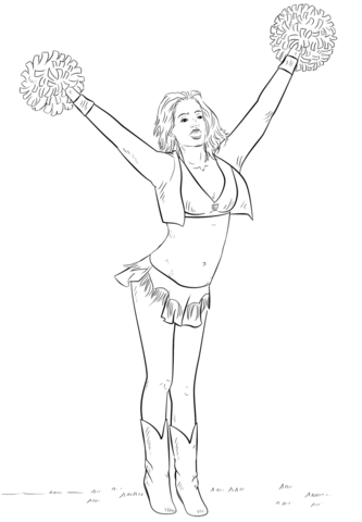 Cheerleader coloring page free printable coloring pages